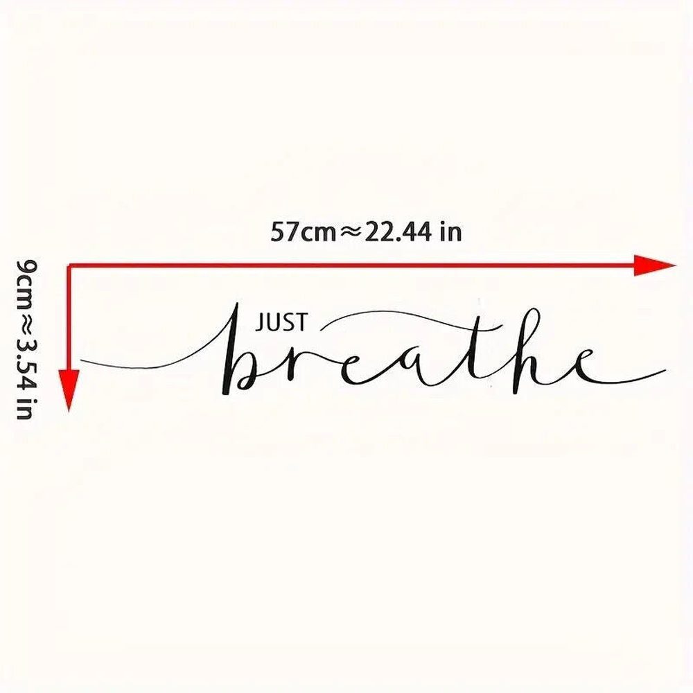 "Just Breathe" Inspirational Wall Decal 3.54" x 22.44" NEW! Home & Garden:Home Décor:Decals, Stickers & Vinyl Art Style Your Walls